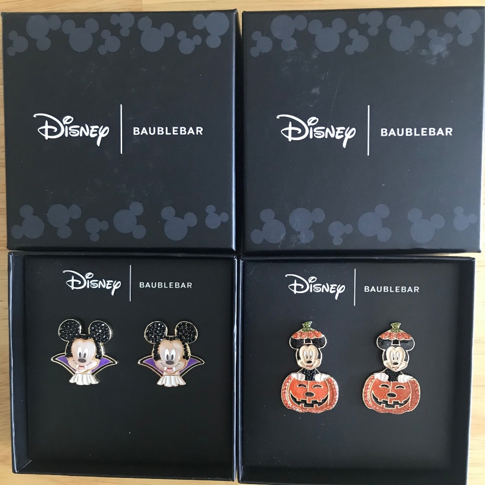 2 BRAND NEW DISNEY HALLOWEEN BAUBLEBAR EARRINGS